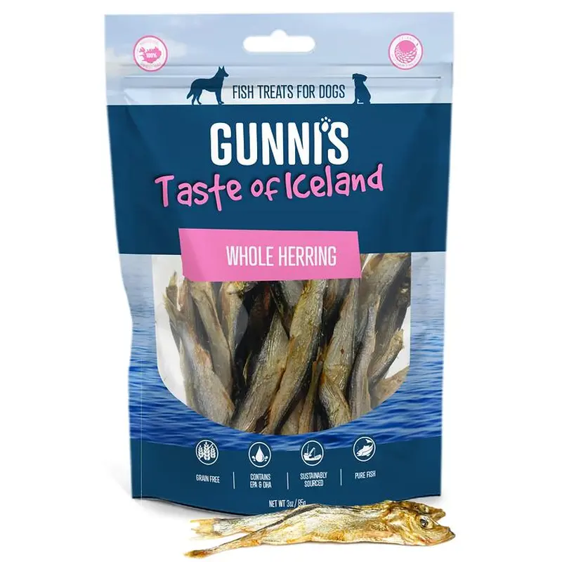 Gunnis Whole Herring Dog Treats (3oz)