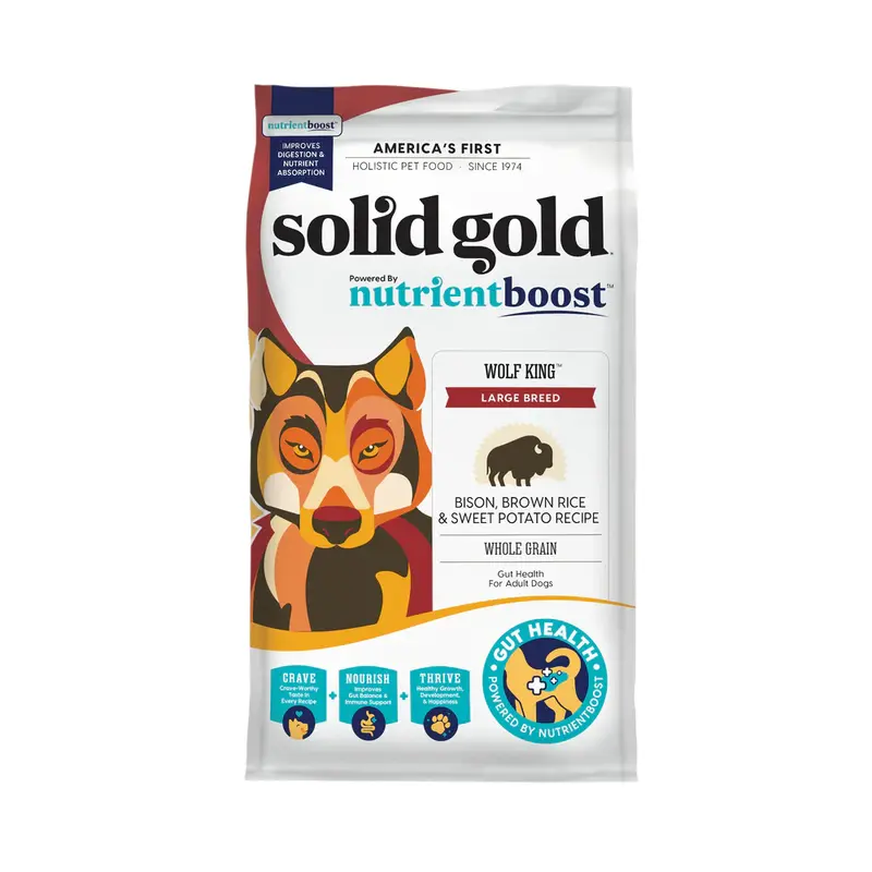 Solid Gold Nutrientboost Wolf King with Bison, Brown Rice & Sweet Potato Dry Dog Food