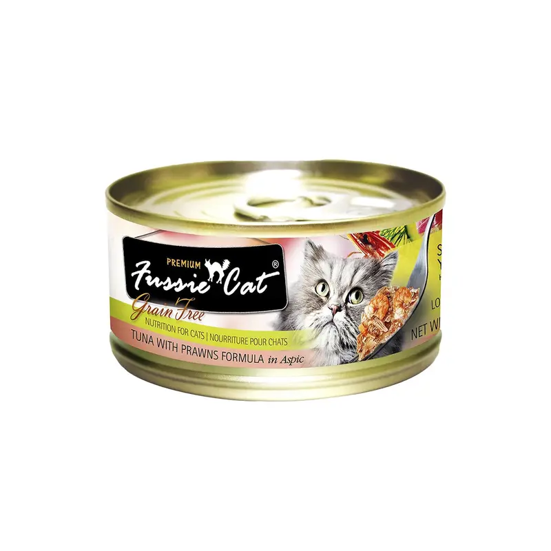 Fussie Cat Premium Wet Cat Food -Tuna & Prawns - 2.8oz Can
