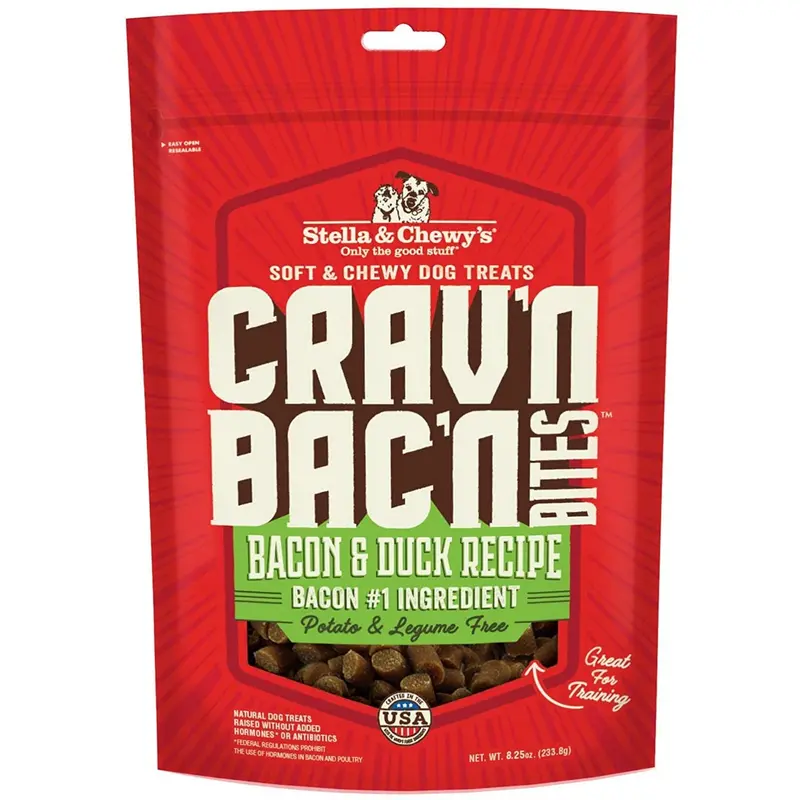 Stella & Chewys Crav'N Bac'N Bacon Duck Dog Treats 8.25oz
