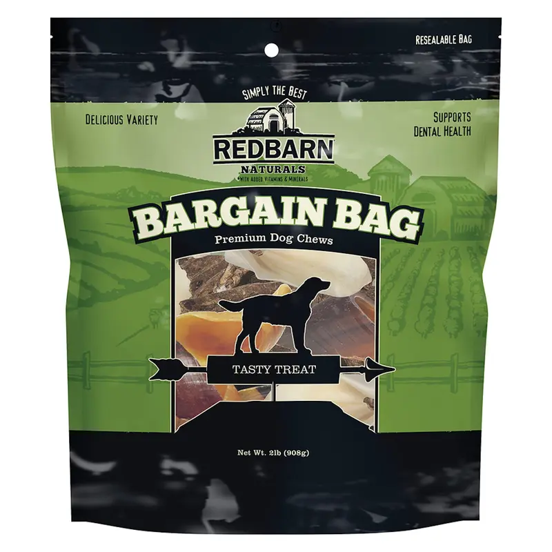 Redbarn Naturals Bargain Bag Chews Dog Treat  2 Lb