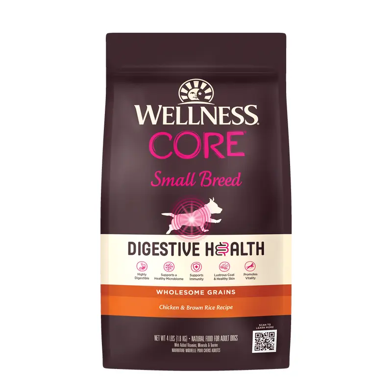 Wellness CORE Digestive Health Small Breed Chicken & Brown Rice Dry Dog Food 4lb Bag