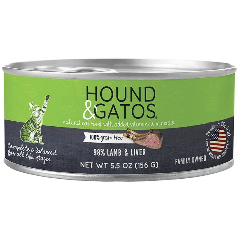 Hound & Gatos Grain Free Wet Cat Food Lamb 5.5oz can