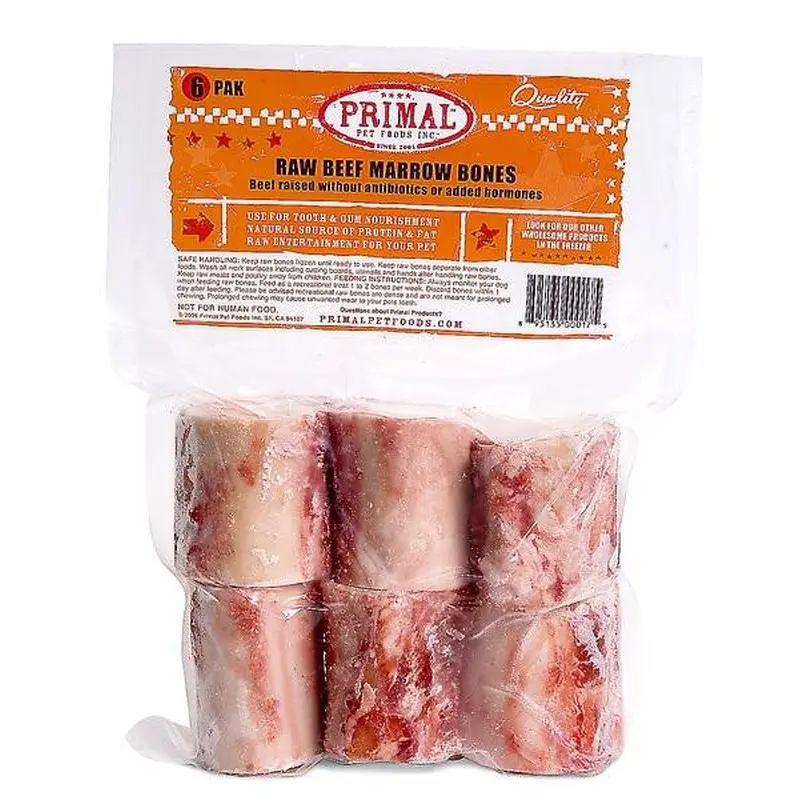 Primal Raw Beef Bones 2 in. 6 Pack (2.5 lbs)
