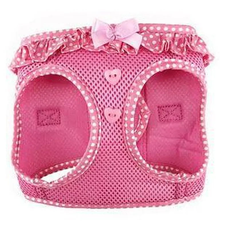 Step-in Pink White Dog Harness - Pink Polka Dot