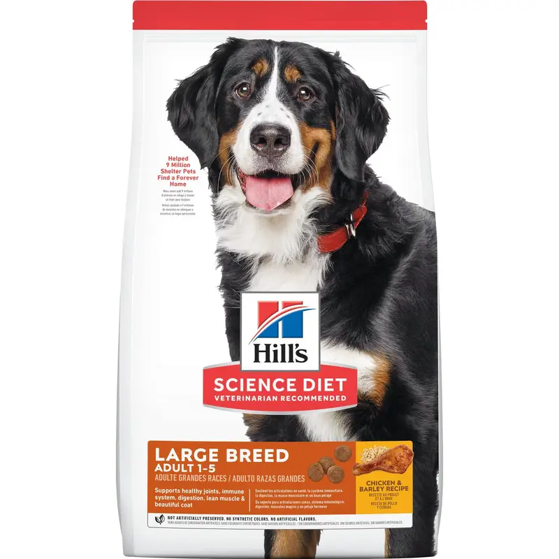 Hills Science Diet Adult Large Breed Chicken & Barley Recipe Dry Dog Food Bag (35lb)