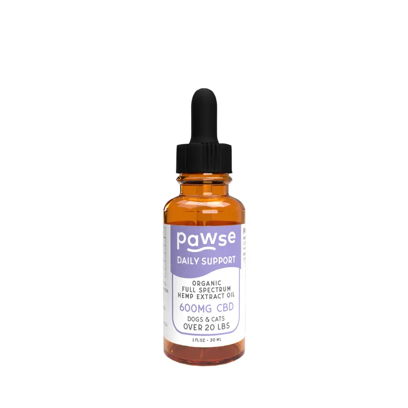 Pawse Daily Support - Full Spectrum Hemp CBD Oil - For All Pets Over 20 Pounds