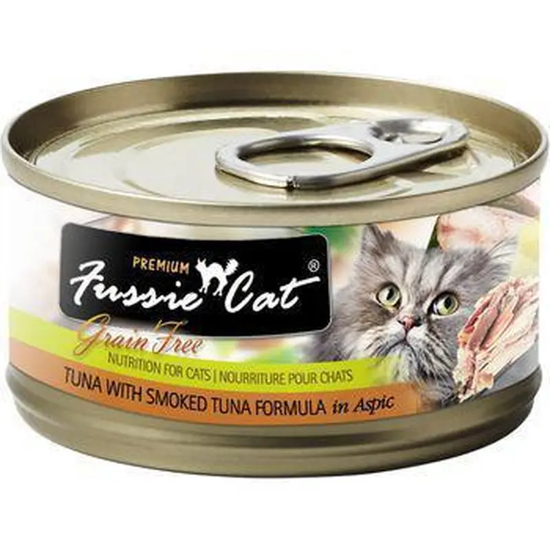 Fussie Cat Can Tuna and Smoked Tuna in Aspic GF 2.82oz