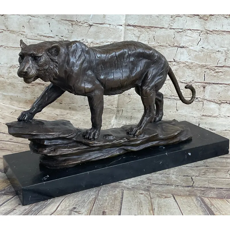 Antoine Louis Barye Antique Reproduction Tiger Bronze Hot Cast Sculpture Figure