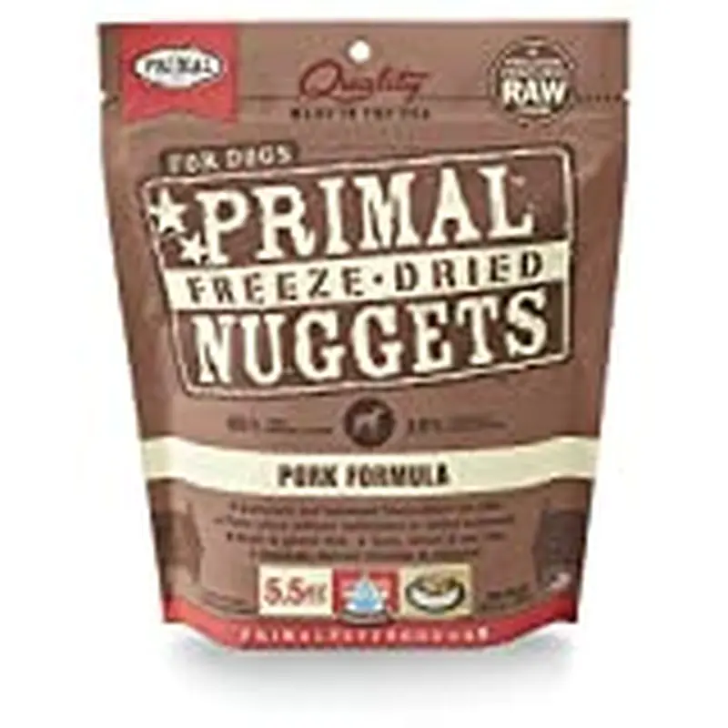 Primal Pet Foods Nuggets Grain-Free Pork Formula Freeze Dried Dog Food, 5.5 oz