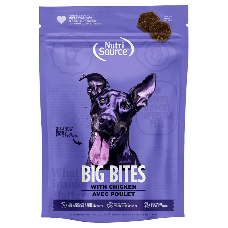 NutriSource Chicken Big Bites High-Quality Protein Dog Treats