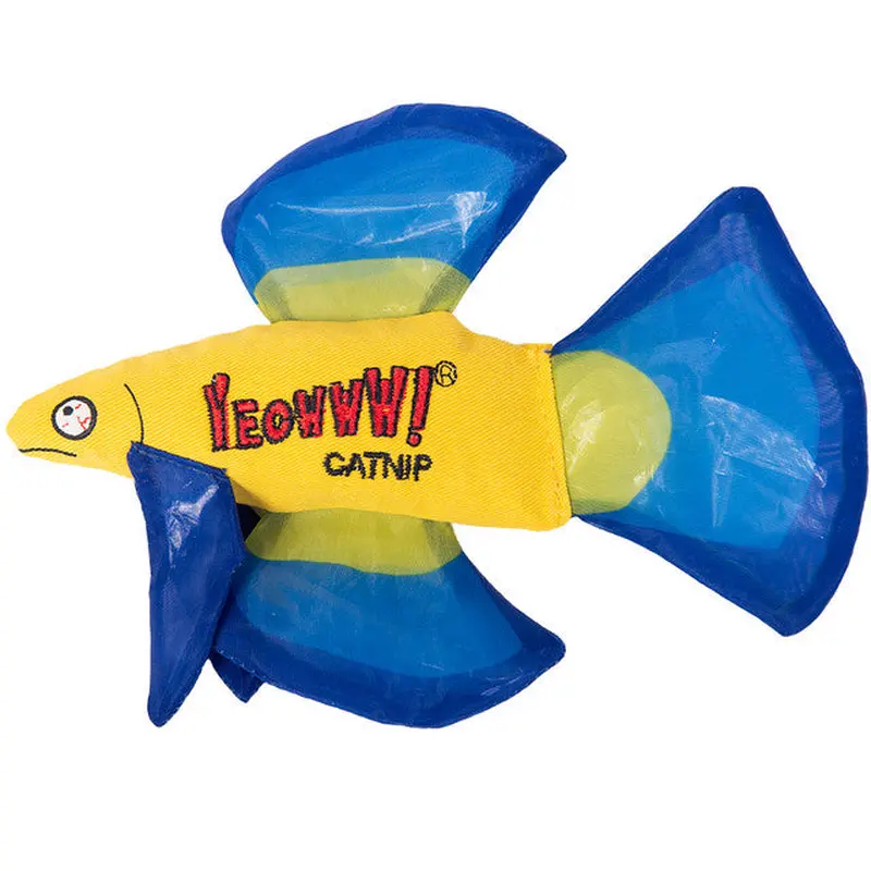 Yeowww Catnip Cat Toy Betta Fish Blue
