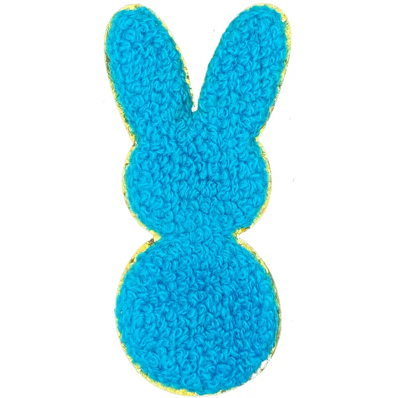 Turquoise Chenille Peep Bunny - Patch