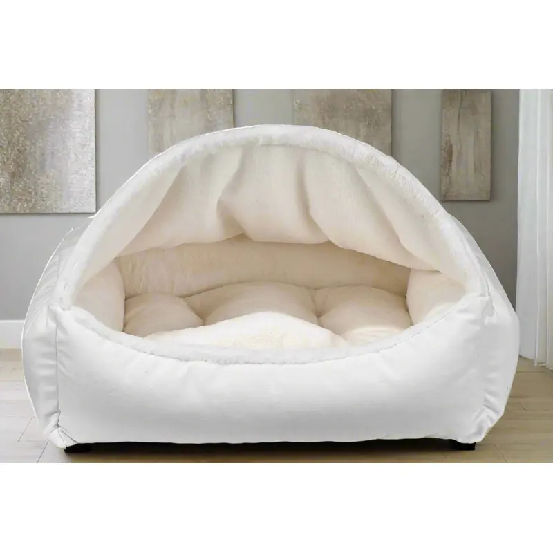 Winter White-Faux Fur Canopy Bed