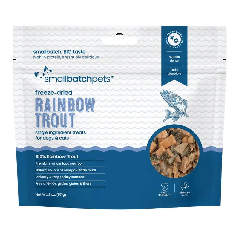 SmallBatch Freeze-Dried Rainbow Trout Dog & Cat Treats 2oz