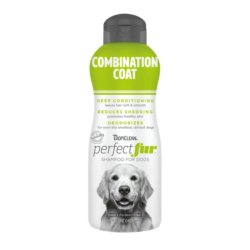 TropiClean PerfectFur Combination Coat Shampoo for Dogs, 16oz