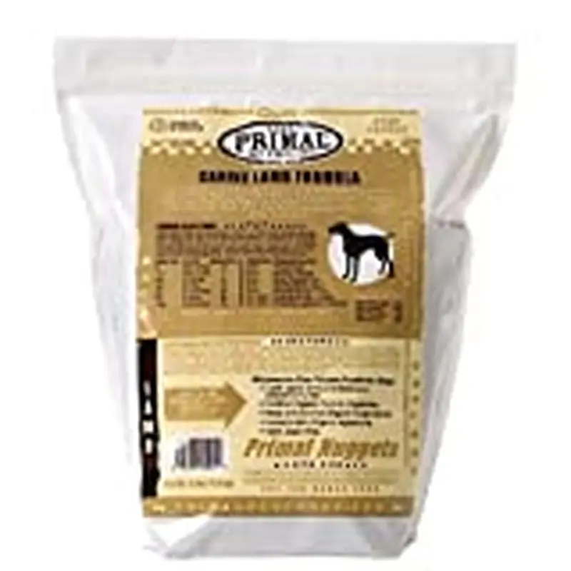 Primal Pet Food Raw Diet, Canine Lamb Formula, 3-Pound Nuggets Multi-Colored
