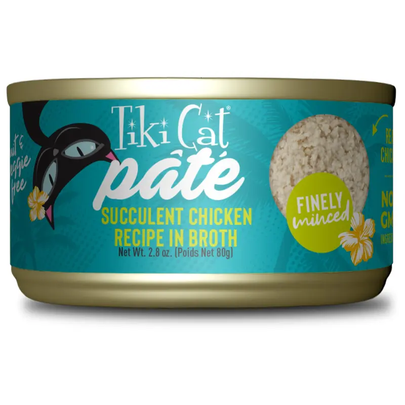 Tiki Cat Luau Pt Wet Cat Food, Chicken, 2.8 oz. Can