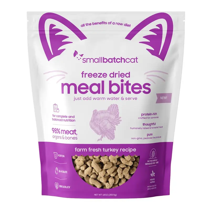 Smallbatch Freeze Dried Bites Turkey Cat Food 10oz