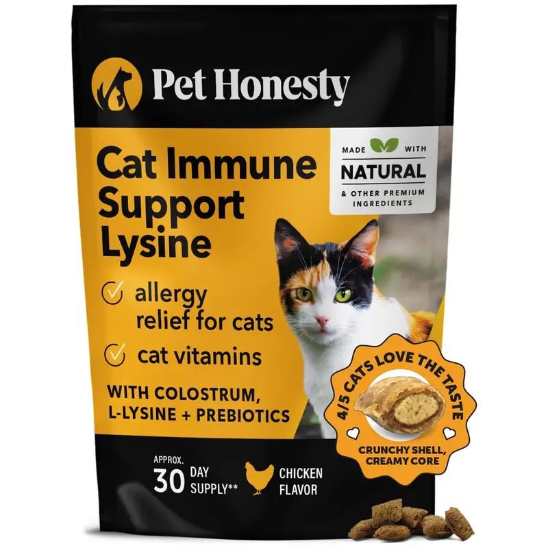 Pet Honesty Immune Support Lysine Chicken Cat Treats 3.7oz