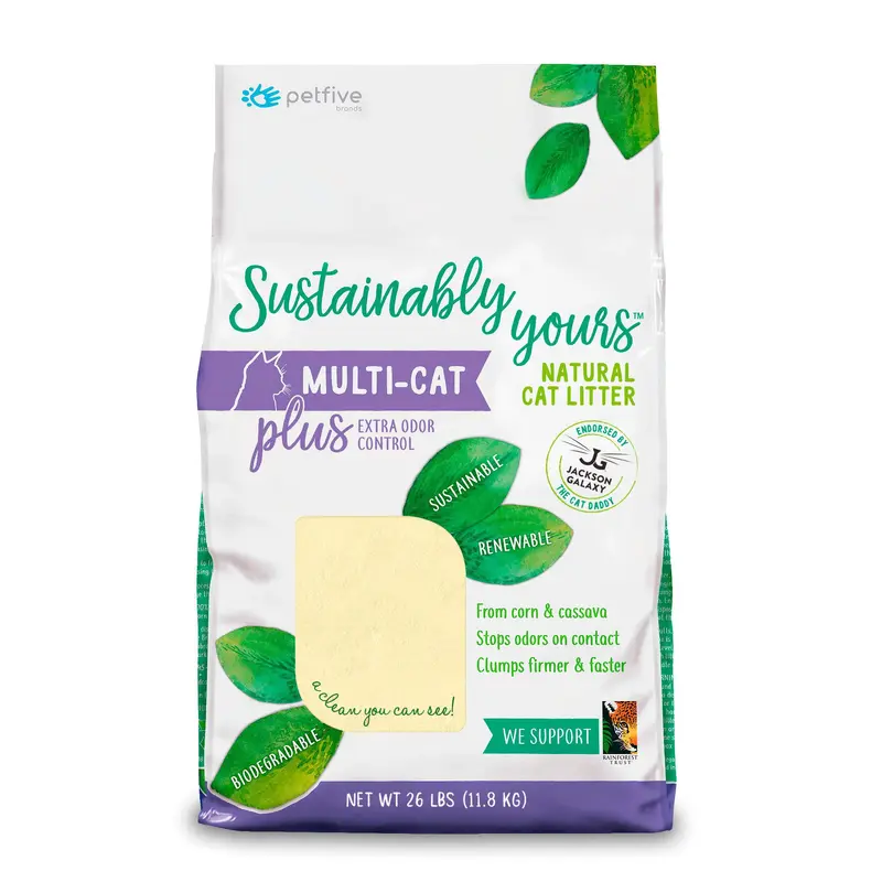 Sustainably Yours Multi-Cat Plus From Corn & Cassava Natural Cat Litter 26lb
