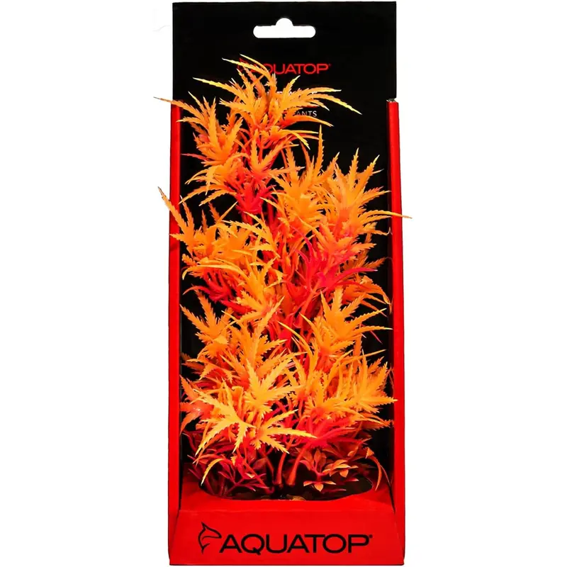 Aquatop Fluorescent Cannabis plant Aquarium Decoration 10in Tangerine