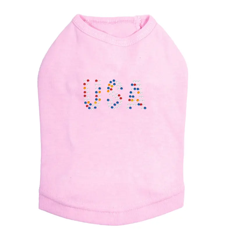 USA (Multicolor Rhinestones) - Dog Tank