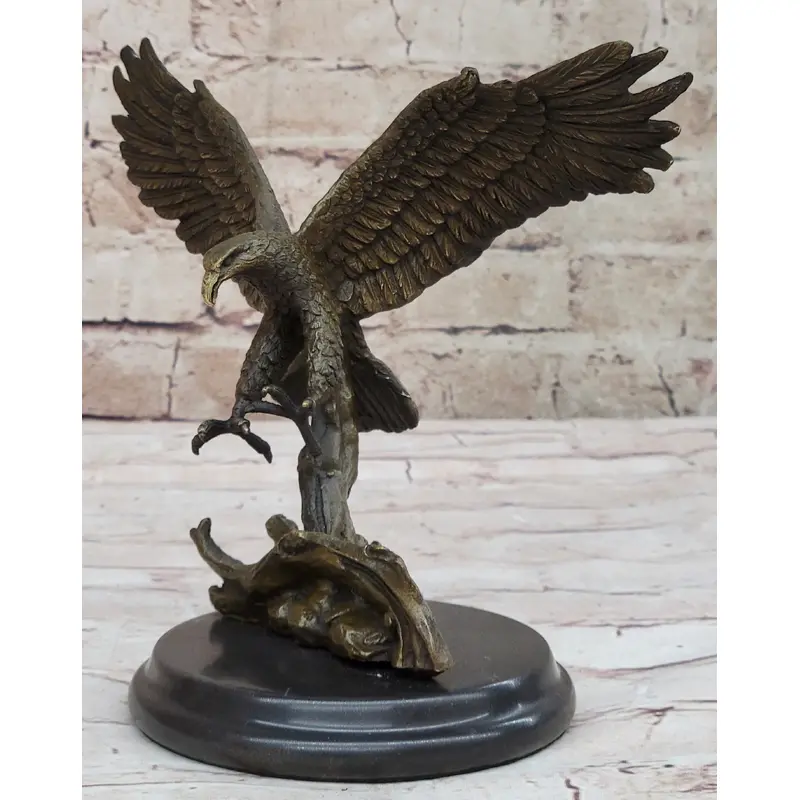 Antoine Barye Flying American Bald Eagle Art Deco Bronze Sculpture Statue Figurine