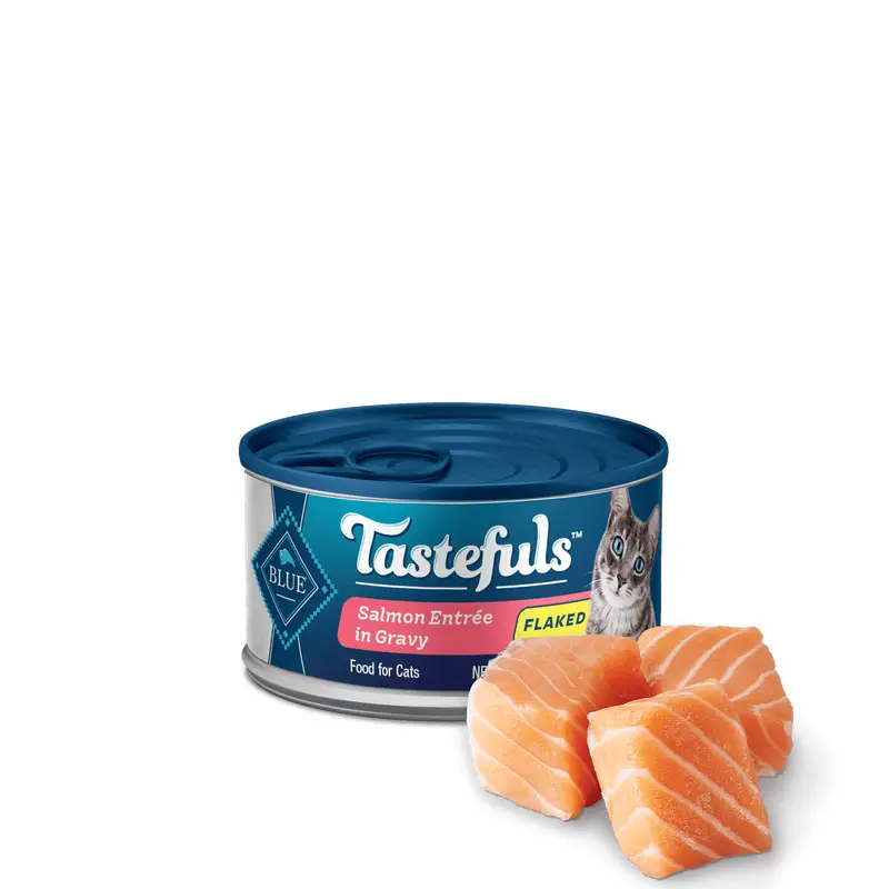 Blue Buffalo Tastefuls Adult Flaked Salmon Filets in Gravy Wet Cat Cans (3oz)